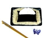Black Tone on Tone Silk Kimono Tissue Tote