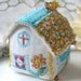 Reserved for Robyn- Pincushion, Sunny Yellow House with emery and hand embroidery