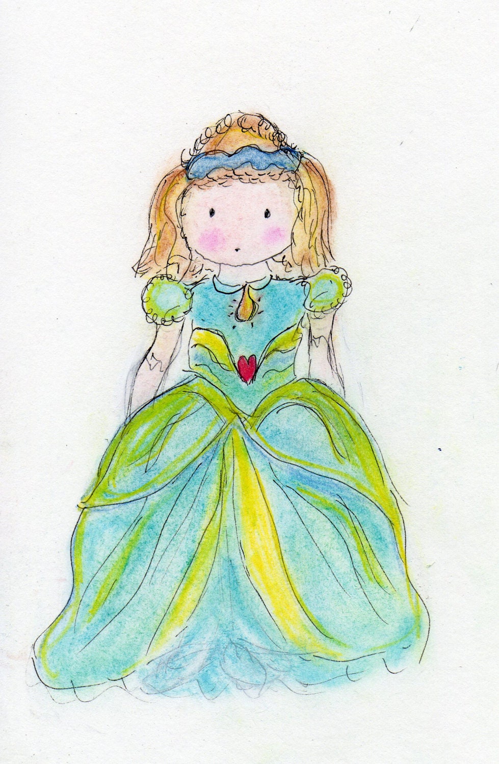 Princess Cards Set of Five Cards with Matching Envelopes