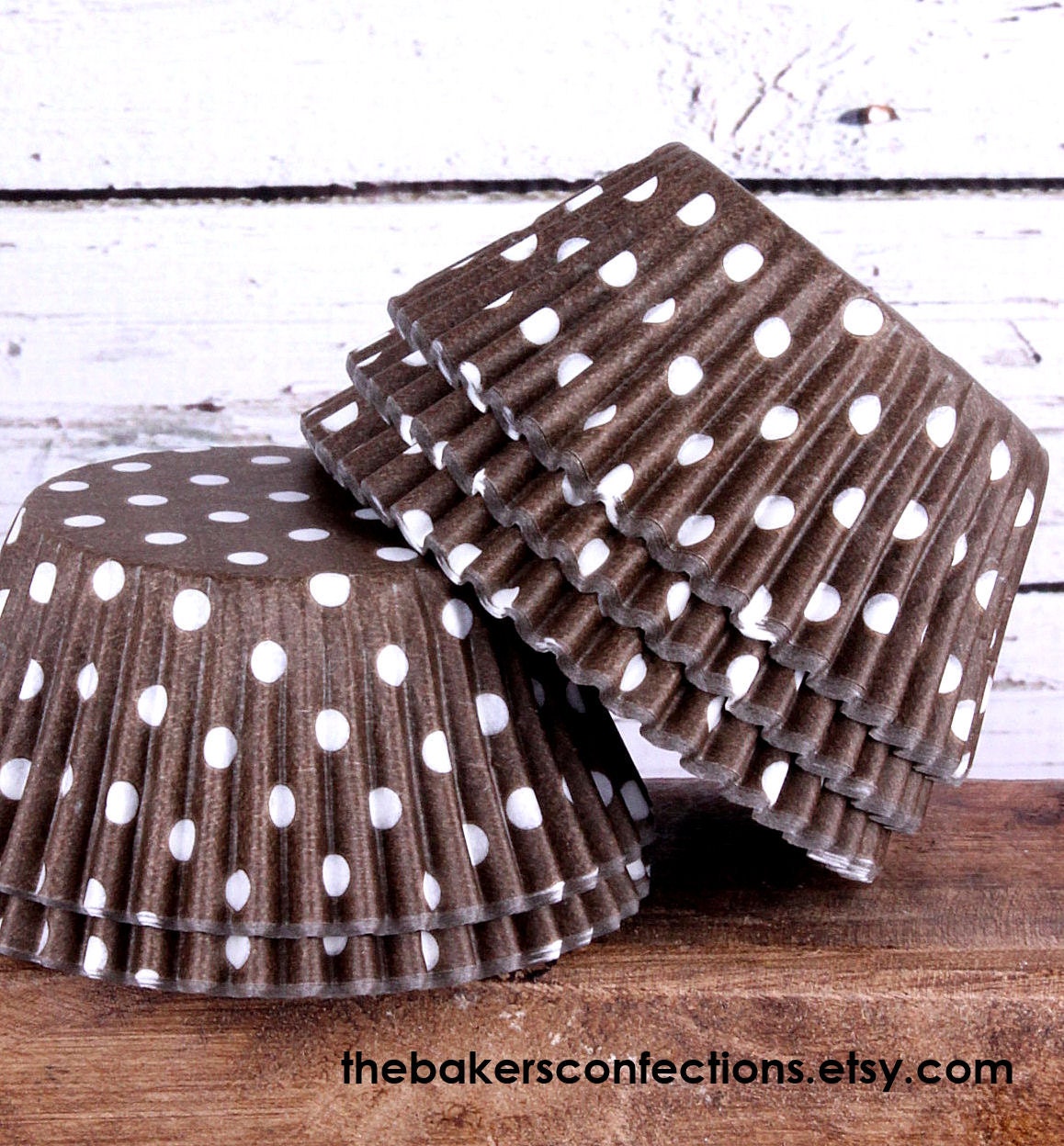 Brown Polka Dot Cupcake Liners (100 count)