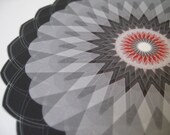 February, Geometric Flower of the Month Club --- 5 x 5 inch, abstract generative art print, Flower 11d,  giclee on cotton rag paper