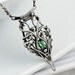 Tsavorite Garnet Necklace , Green Garnet Fine Silver Necklace - Chandra