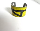 upcycled metal bracelet,license plate cuff bracelet,  eco gift, green gift, license plate jewelry