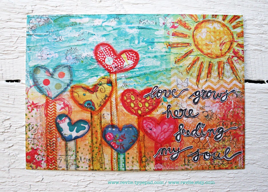 8 unique mixed media Postcards / 8 unieke mixed media ansichtkaarten