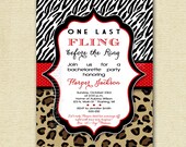 Fling Before the Ring Bachelorette Party Invite - Zebra and Leopard Print - PRINTABLE INVITATION DESIGN Il_170x135