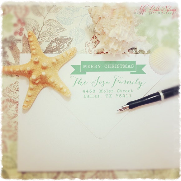 Address Stamp. Self Inking Address Stamp (Banner). Handwritten Wedding Calligraphy, Thank You Stamp, Photography By Stamp (P2346)