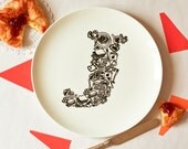 J for Jam - Alphabet Ceramic Plate