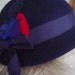 Vintage Hat - Henry Pollak - Navy Blue with Feathers