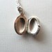 Sterling silver petite oval vintage photo locket, engraved on silver chain, small antique locket