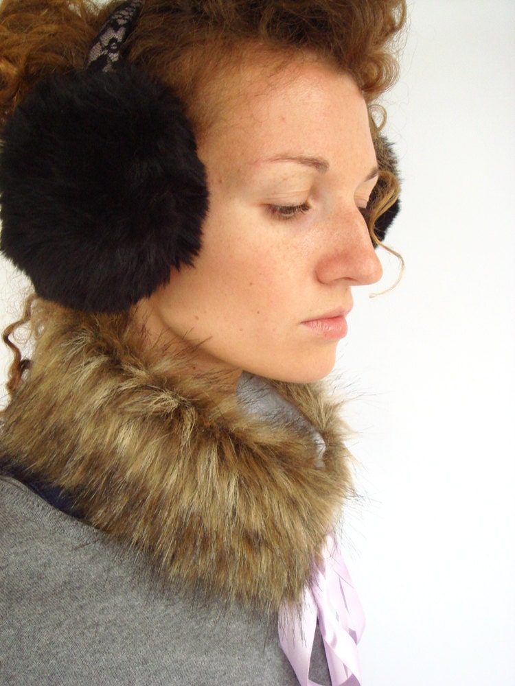 Ear muffs, ear warmers, winter accessory, gift for girl