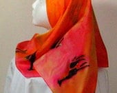 Silk Scarf,Handmade,Giraffes,Haboti,30x30 inches,Women's Accessories,Fashion Accessory,African Safari, Giraffes