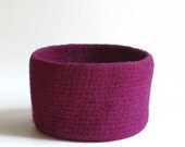 tall felted wool bowl - fuchsia