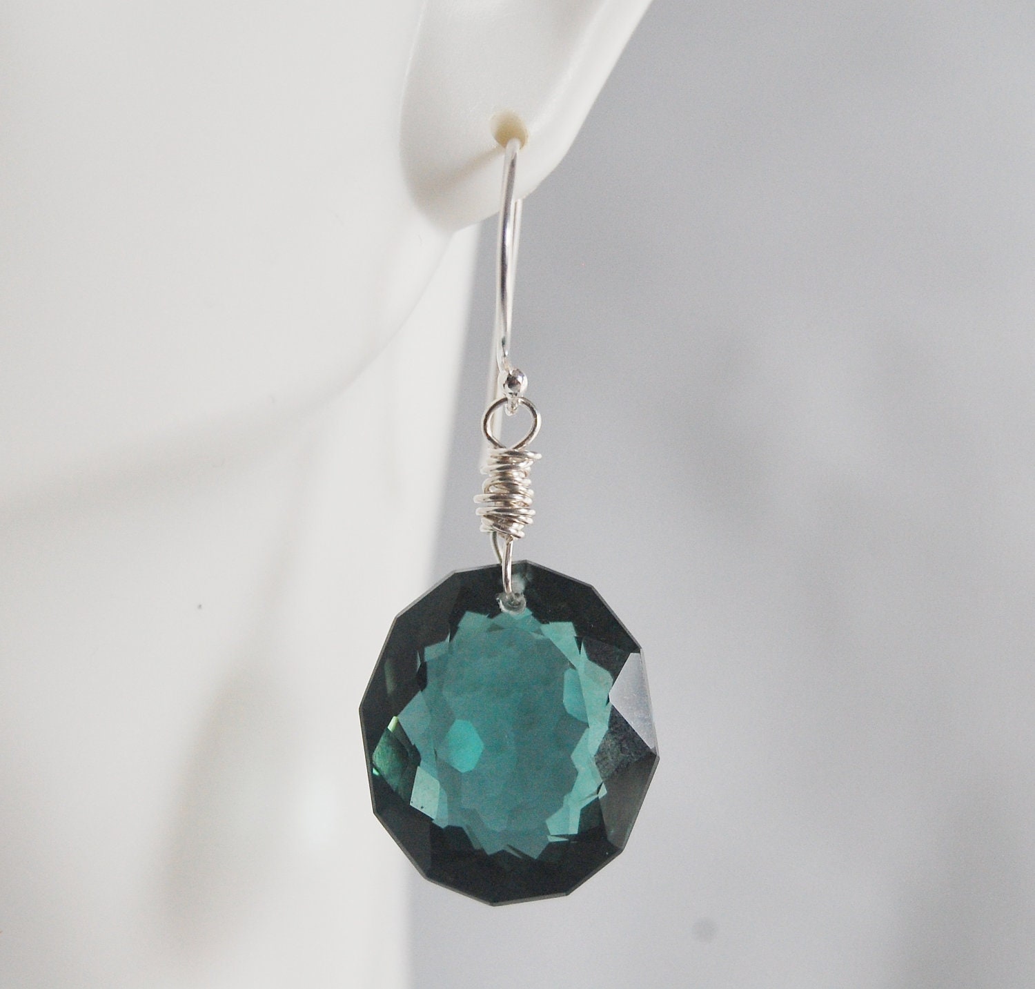 Huge  41.5ct. Oval Emerald Green Amethyst drop Dangle Earrings- Wedding Jewelry--Bridal Jewelry