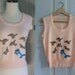 1970s Sweater, 1970s Sleeveless Sweater/Vest, Dog Chasing Birds SM MED