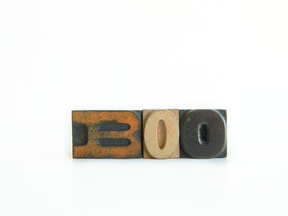 BOO Vintage Wood Letterpress Type Set