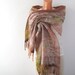 Cobweb Felted scarf -  mustard beige khaki brown