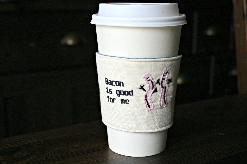 Bacon lover's cup cozy
