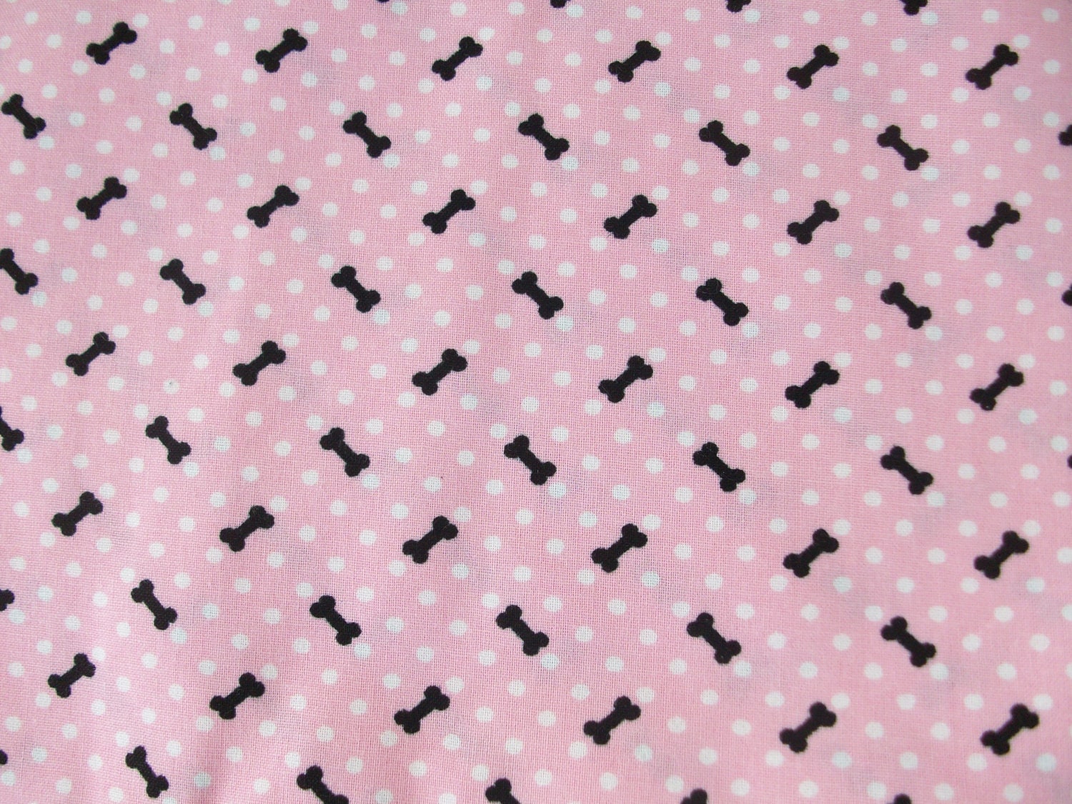 Pink Dog Bone Cotton Fabric 1/2 yard