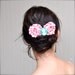 Pink, blue or mustard striped ruffle cameo comb. St. Tropez French flair, steampunk look.