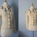 1970s wool sweater / 70s knit floral cardigan / Late Frost Sweater