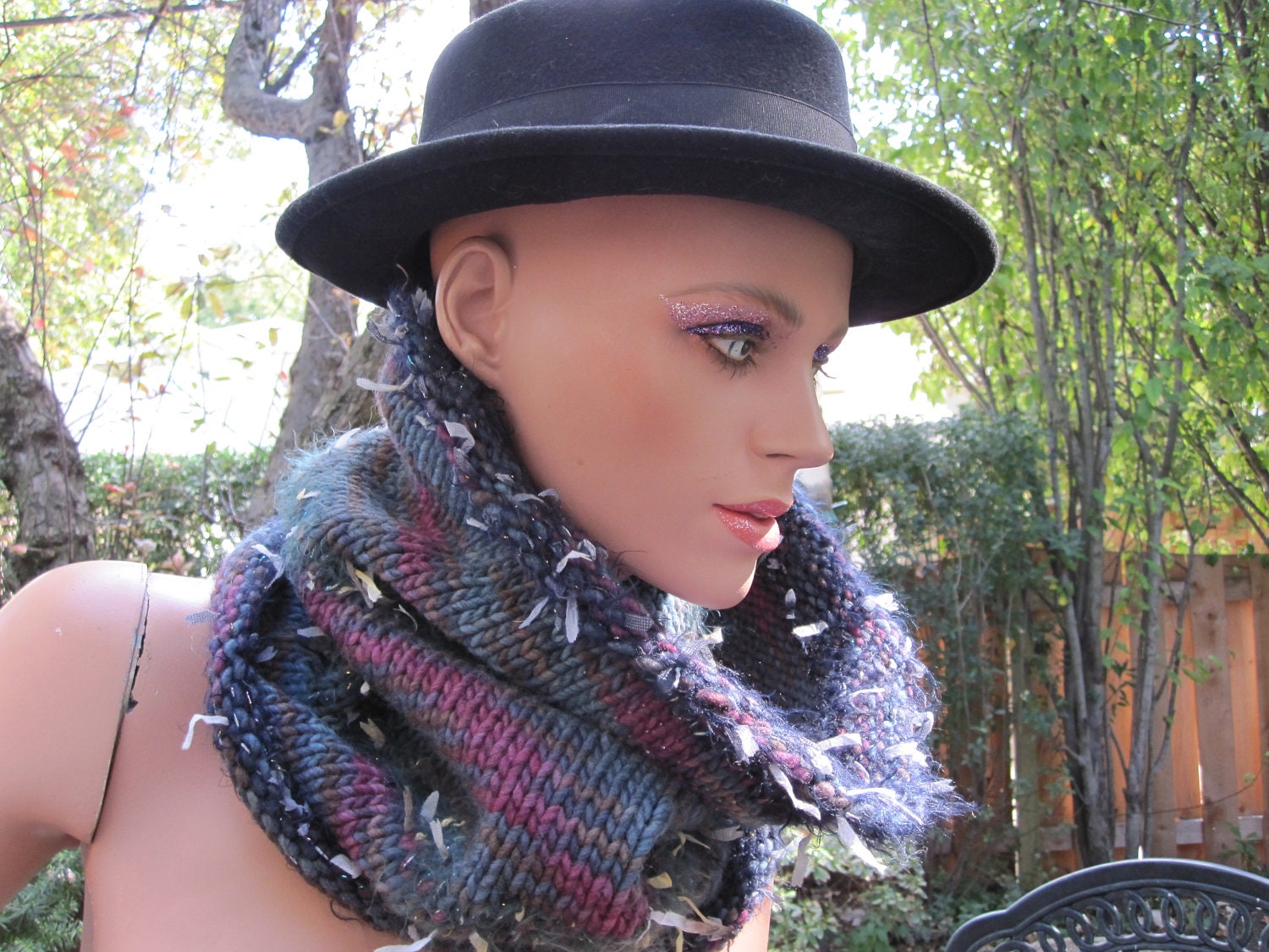 Hand knit cowl, tube scarf, neck warmer