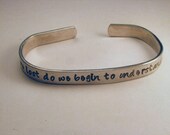 Set of 2 - Custom Stamped, 1/4" Wide Pure Aluminum Cuff Bracelet with your choice of text.