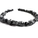 Chunky stone statement necklace large snowflake obsidian black onyx choker rocker ooak