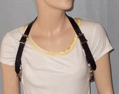 Madison EL Black Leather Steampunk Shoulder Posture Harness, Burning Man,Browncoat, Airship