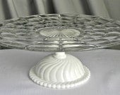 Cake Stand Cupcake Dessert Pedestal Stand Starry Sky And Milk Glass By E. Isabella Designs. As Featured In Martha Stewart Weddings.