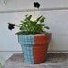 Mosaic set of six tile flower pots like a window box