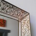Vintage Framed Mirror in White Washed Brass 16 by 13 inches