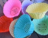 Vintage Baskets Spring Vinyl Coated Wire Colorful Set of 8 Instant Collection Multi Color Rainbow Easter Decor
