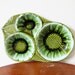 vintage 1960s Dish // Retro Ceramic // Green Flowers // California Pottery Co.
