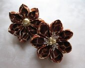 Little Giraffe Clips Kanzashi Flower Hair Clips