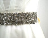 Caitlin  Bridal Belt Sash - Beads and Sequin.