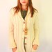 CAROLINA 70s Vanilla Knit Button Up Warm Winter Boho Sweater