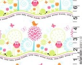Animal Friends in Girl by Michael Miller Fabrics, 1 Yard