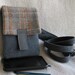 Cell Phone Case / iPod Pouch / Smartphone Case - Washed, Felted Plaid & Grey Flannel Pendleton Wool