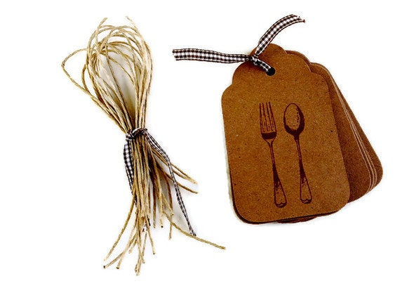 Gift Tags    Kraft Tags  Hang Tags   Set of 12  Time to Feast  Approx. 4" x 2 1/4"