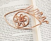 Eyeball copper bookmark in salvaged copper
