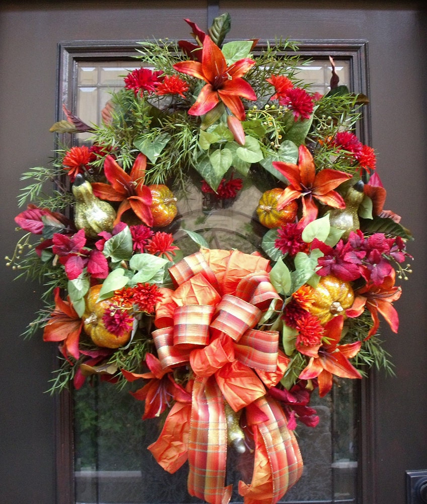 Fall Wreath, Front Door, Autumn Wreath, Thanksgiving Wreath, Door Wreaths