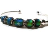 Mood Bead Cuff Bracelet with glow-in-the-dark stars