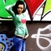 SALE / Green Tie Dye Shirt with Red Heart and Bow Tie Detailing - made from upcycled tshirts - Womens Upcycled Clothing