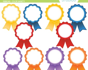 Award Ribbons - Color Variety - Clip Art Set Digital Elements for Cards, Stationery and Paper Crafts and Products