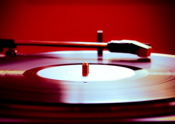 Record Player Photo - Red - Retro - Still Life Photo - 5 x 7 Fine Art Photograph- Hipster Art - Audiophile - Squintphotography