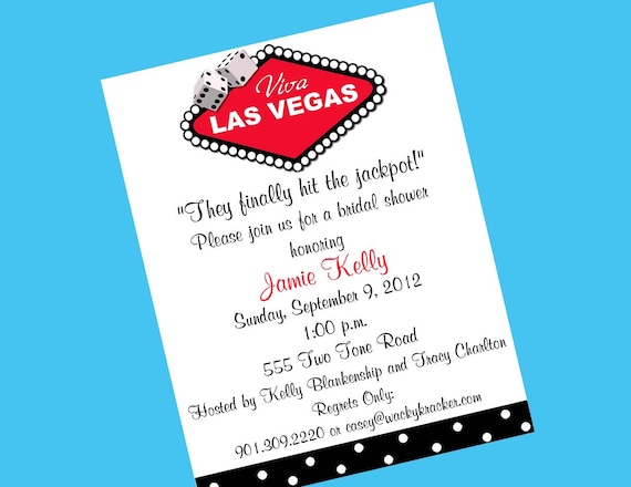 10 Las Vegas Bridal Shower Invitations OR Printable DIY U Print