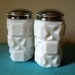 vintage milk glass salt and pepper from westmoreland