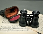 Antique Opera Binoculars from Paris in Original Leather Case