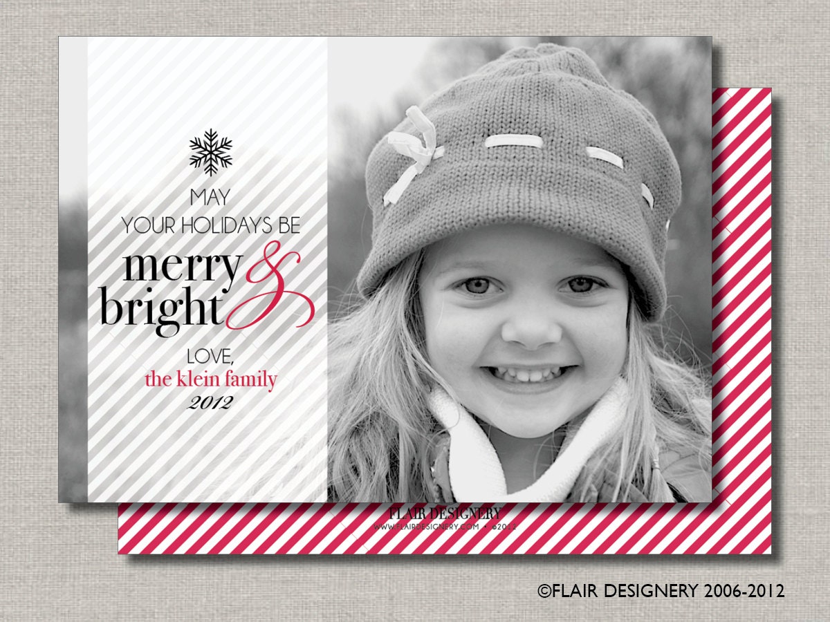 Photo Holiday Card - Set of 24 - Holiday Spirit by Flair Designery Il_570xn