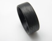 Custom Carbon Fiber Ring in 'Wood-Like' Grain, 9mm YOU CHOOSE SIZE